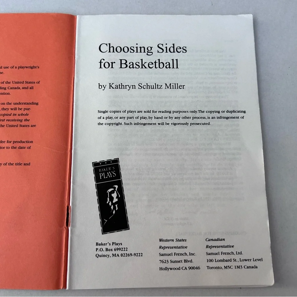 Choosing Sides For Basketball Kathryn Schultz Miller Baker’s Plays 0874409942